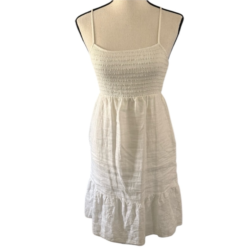 Juicy Couture White Smocked Midi Dress